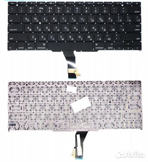 Клавиатура MacBook A1370 2011+ черная с подсветкой