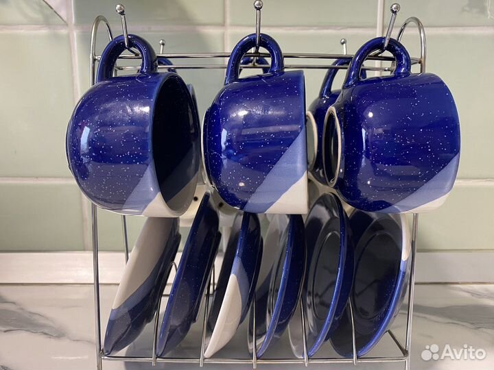 Кофейный сервиз на подставке новый