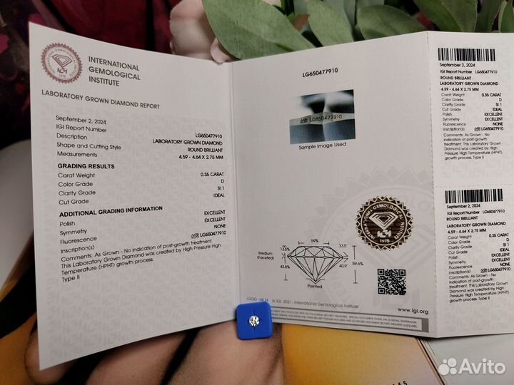 Бриллианты CVD, hpht