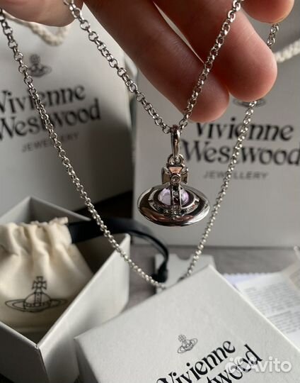 Vivienne Westwood ORB violet серебряная цепь