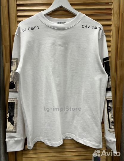 Лонгслив CavEmpt белый 100% хлопок