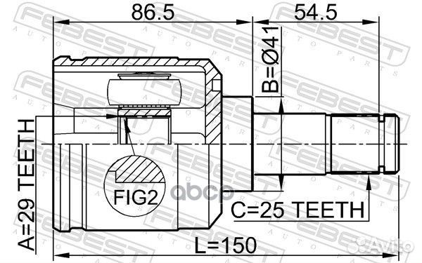 ШРУС 0411-CS13RH 0411-CS13RH Febest