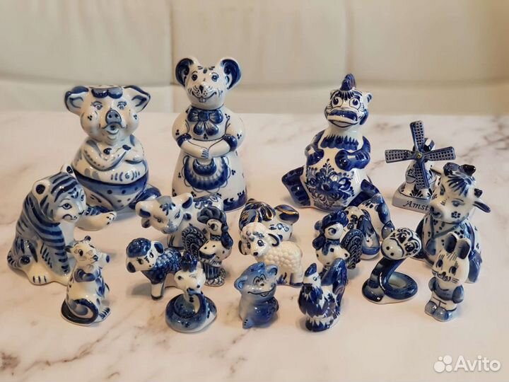 Гжель. Сувениры. Посуда. Фигурки