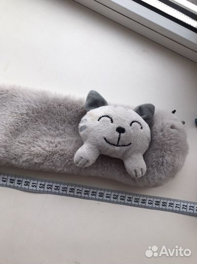 Детский пушистый шарф с котом ostin