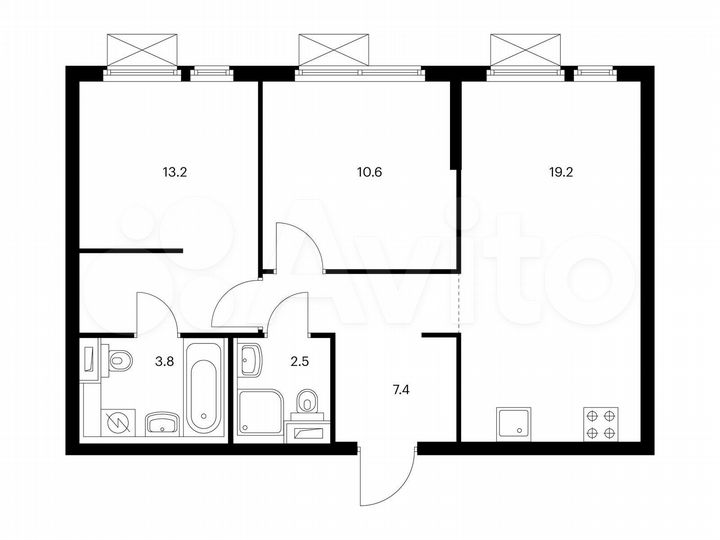 2-к. квартира, 56,7 м², 15/15 эт.