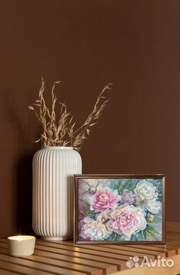 Картина маслом. Цветы, пионы