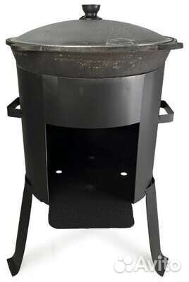 Казан чугунный с печкой