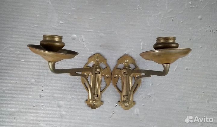 Подсвечники бронза с пианино Оffenbacher 19 век