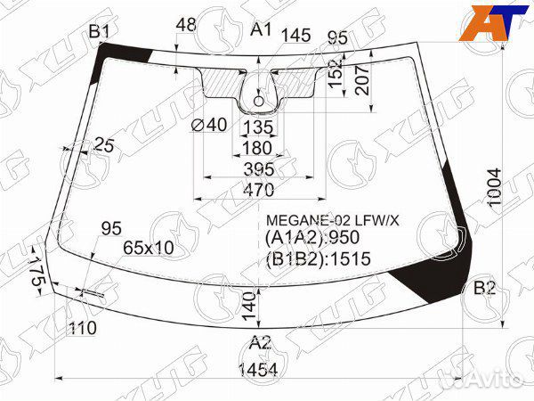 Стекло лобовое renault megane