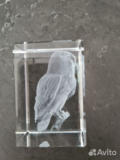 Лазерная 3D гравировка, хрустальный куб