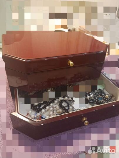 Шкатулка для украшений дерево с зеркалом