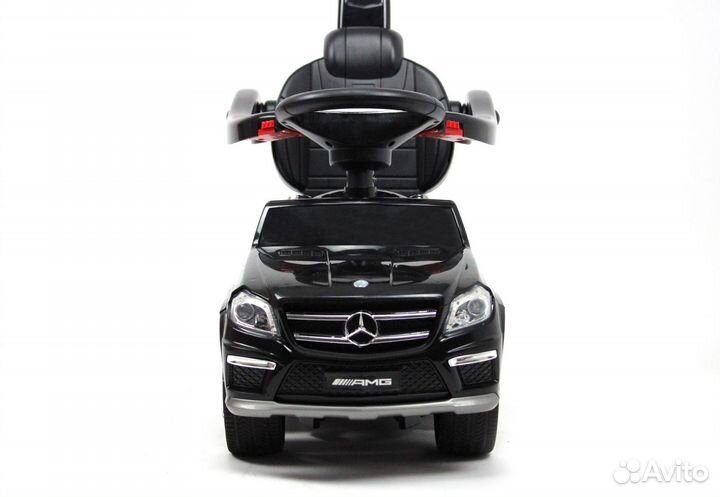 Каталка толокар Mercedes-Benz с ручкой и рез.колес