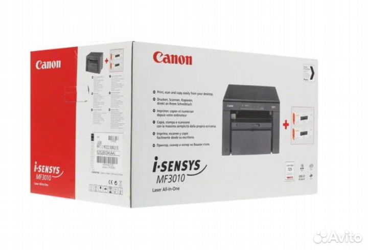Мфу лазерное Canon i-sensys MF3010 + 2 картриджа