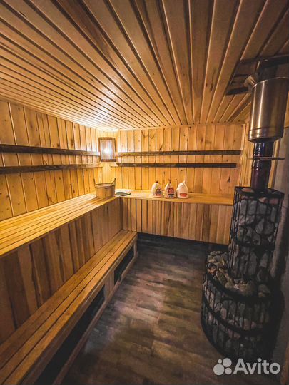 Баня на дровах с бассейном, сауна