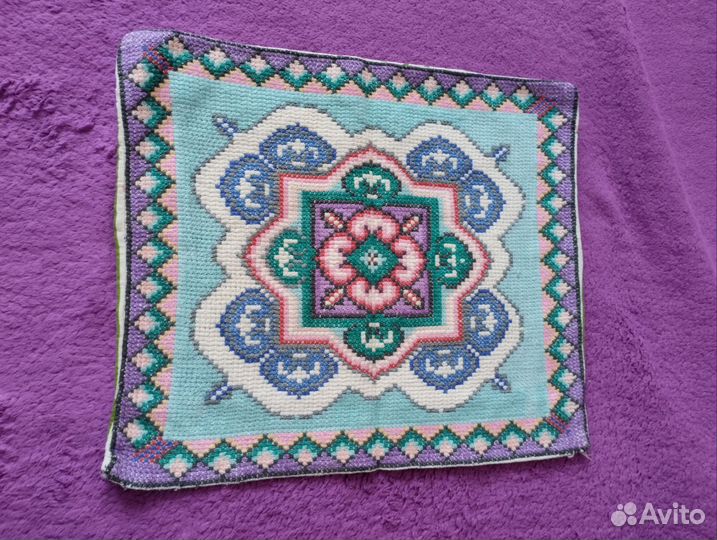 Старинная вышивка крестиком,скатерть времён СССР