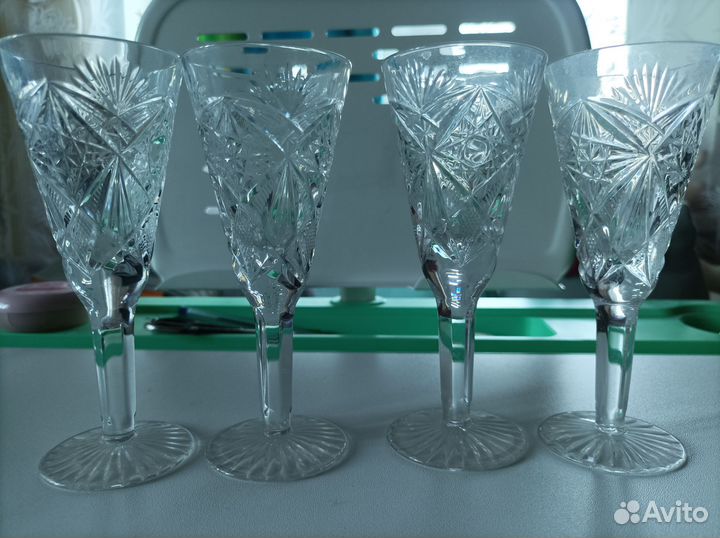 Фужеры, бокалы, рюмки хрустальные СССР