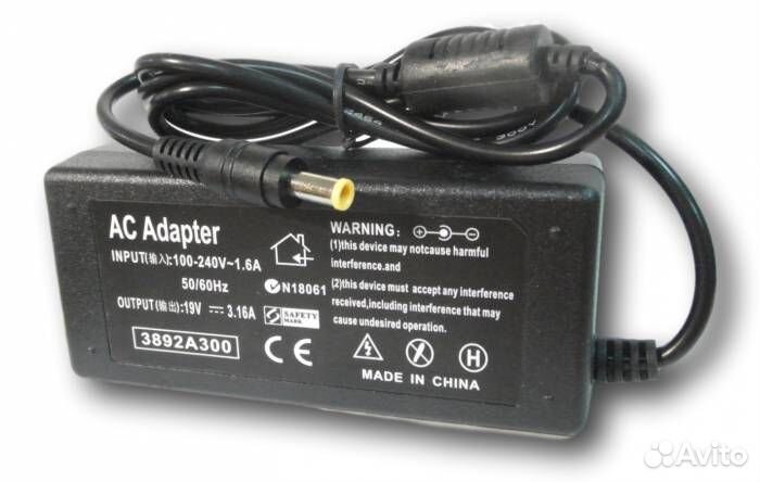 Блок питания для ноутбука 19V 3.16A 5.5*3.0 (для S