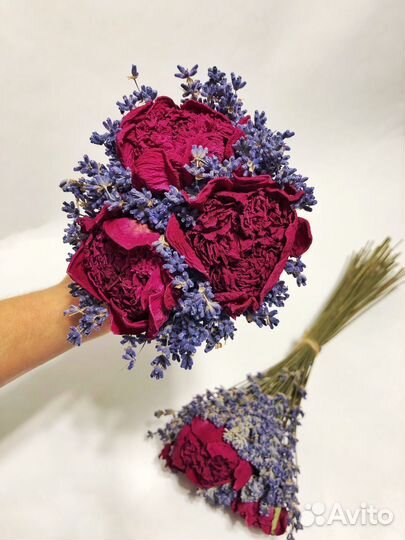 Сухоцветы букет лаванда