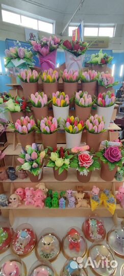 Сувенирное мыло. Подарки. Букеты. Цветы. Тюльпаны