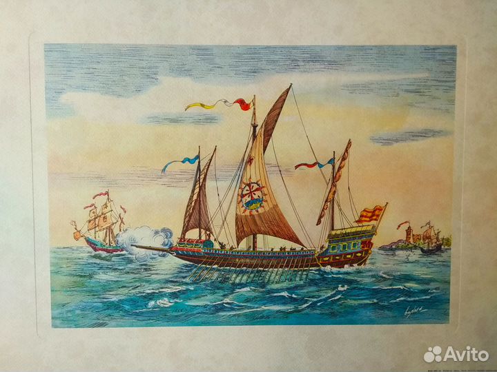 Литография /Made in Italy/Морская тема/Арт. № 061