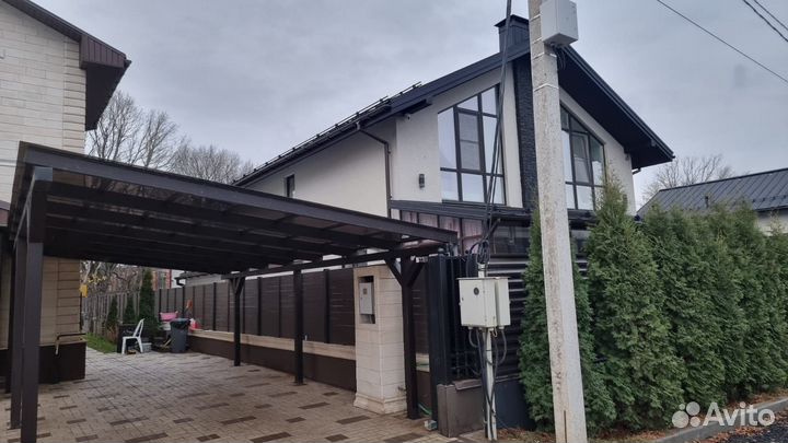 Навесы из профлиста двускатные