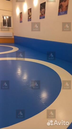 Борцовский ковер 8х8 двухцветный карманы