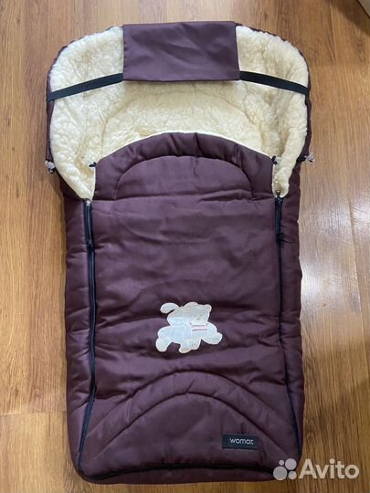 Новый зимний конверт на овчине в коляску womar