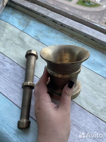 Ступка с пестиком латунь СССР