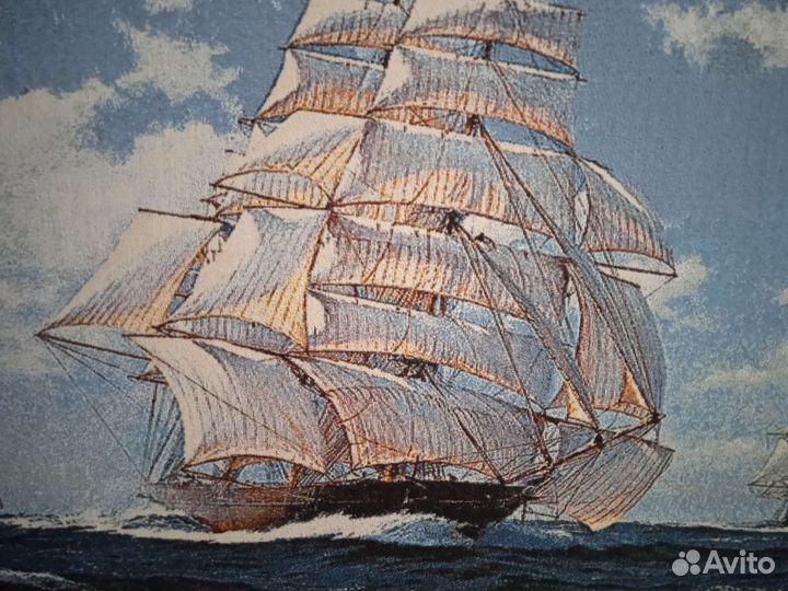 Картина в раме гобелен парусник