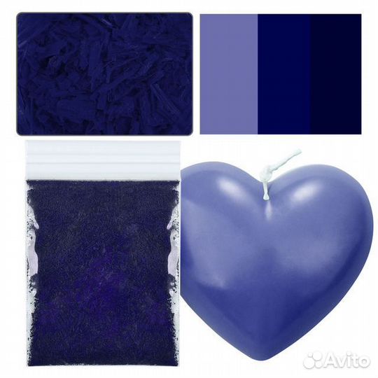 1 кг. Краситель для воска синий (хлопья)