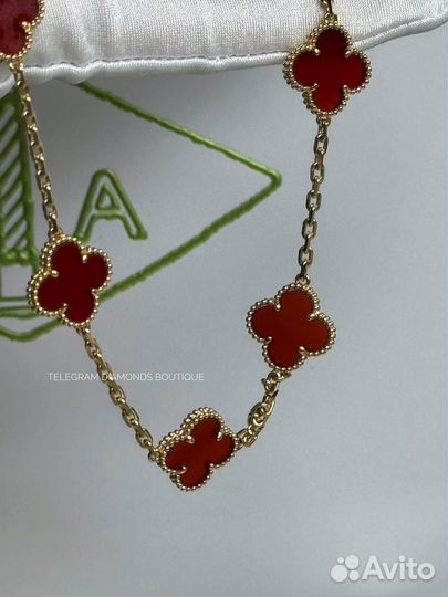 Колье van cleef alhambra желтое золото 750