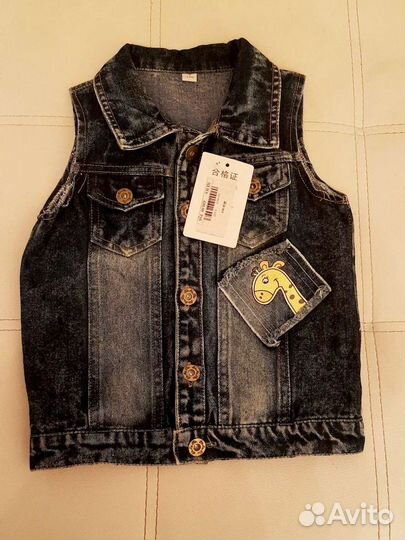 Джинсовая жилетка 98/104 новая