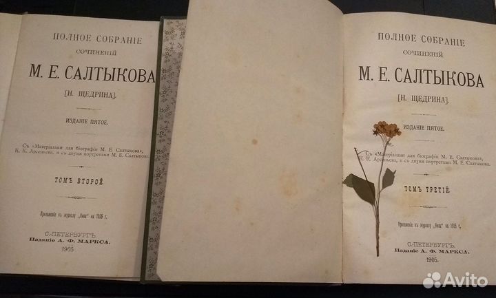 Антикварные книги Салтыков-Щедрин. 2 и 3 тома.1905
