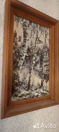 Картина маслом на бересте