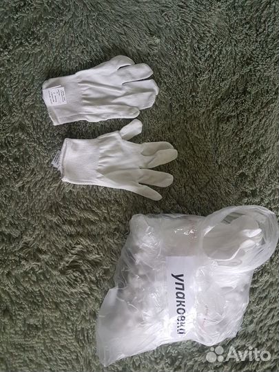 Сиз, Перчатки нейлоновые, белые, размер L