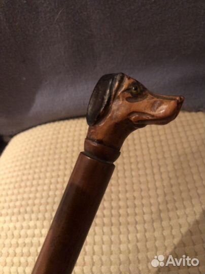 Старинная Ложка для обуви Собака.Дерево