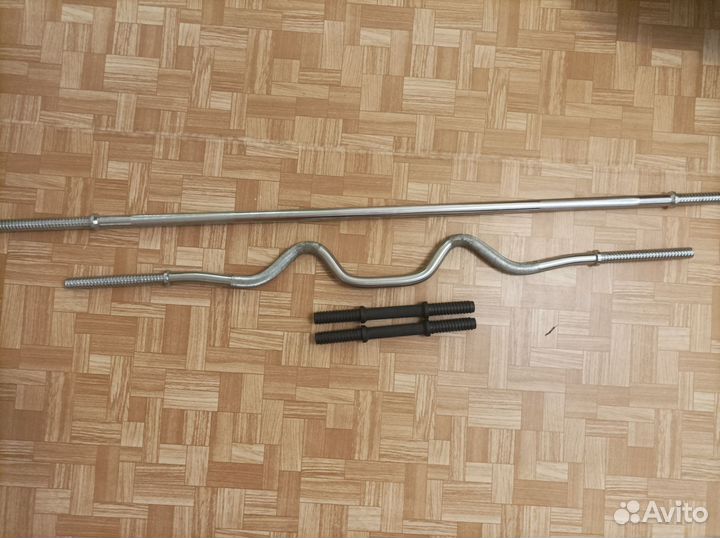 Скамья для жима лёжа со стойками блинами и грифами