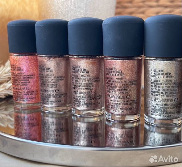 MAC лаки для ногтей глиттерные