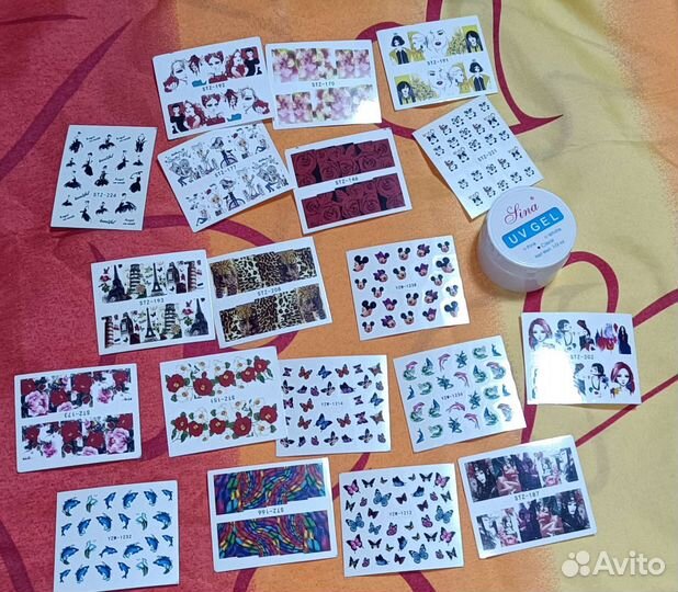 Наклейки на ногти,гель для наращивания