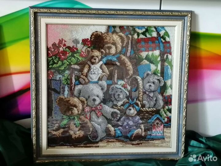 Картина бисером Семейство медвежат