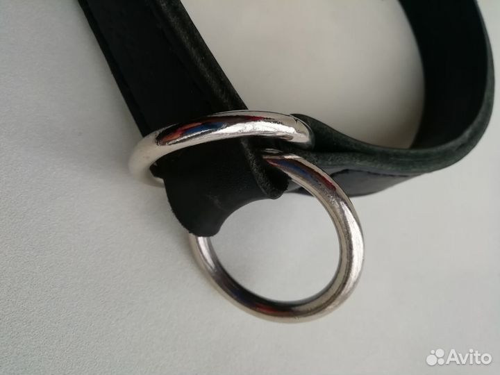 Ошейник-удавка кожаная двухслойная с косичкой 50см