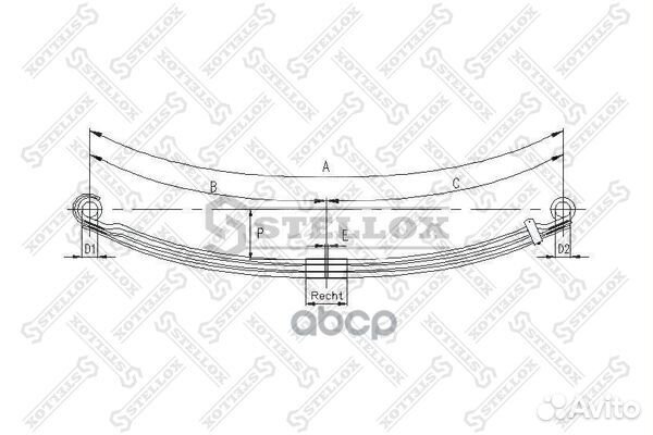 84-55693-SX рессора 3-ех лист. передн 1/25+2