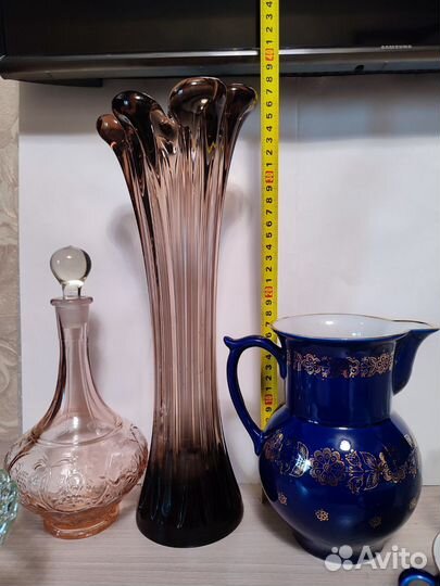 Ваза цветное стекло СССР и др