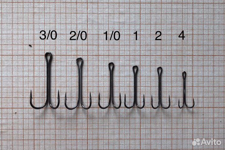 Крючки рыболовные: тройники, двойные