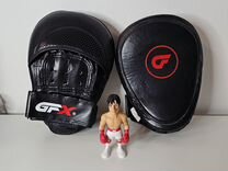 Кожаные боксерские лапы GFX, черные, кожа