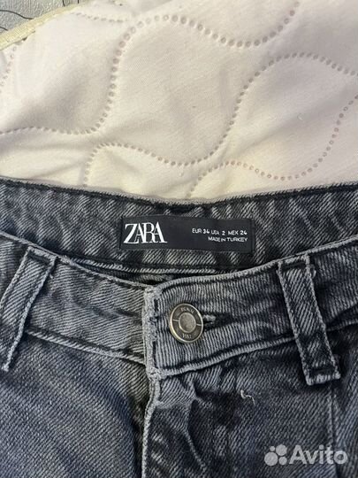 Джинсы slouchy zara 34 серые