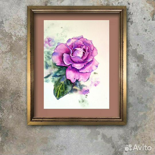 Картина розы акварель А4