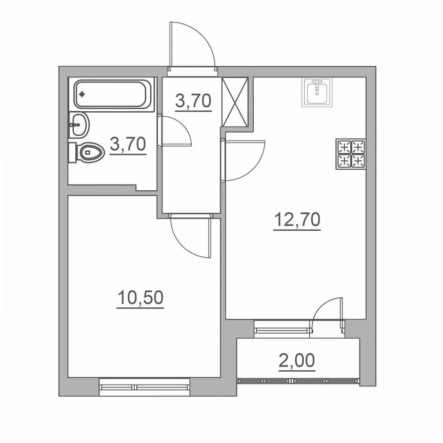 1-к. квартира, 31,6 м², 1/6 эт.