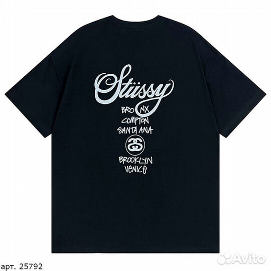 Футболка Stussy coursive M2 Чёрная