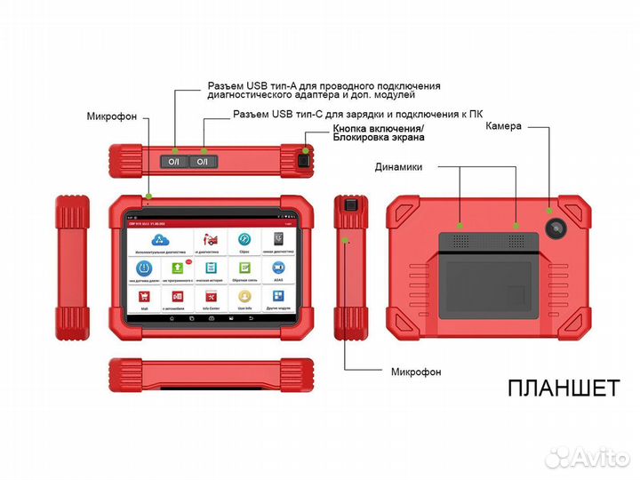Автосканер диагностический мультимарочный Launch